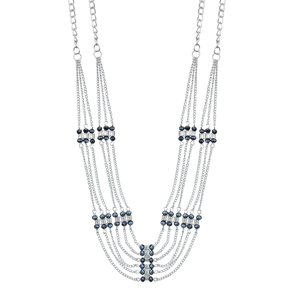 Silver-Plated Alloy Designer Silver Chain Necklace - The Pari | Grocsy