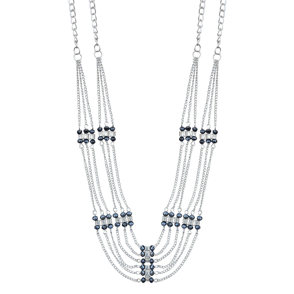 Silver-Plated Alloy Designer Silver Chain Necklace - The Pari | Grocsy