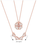 Gold-Polished Alloy Multi Wearing Heart Necklace For Girls - The Pari | Grocsy