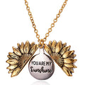 Gold-Polished Alloy Sunshine Charm Pendant Necklace - The Pari | Grocsy