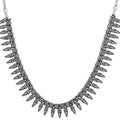 Rhodium-Plated Alloy Elegant Silver Choker Necklace - The Pari | Grocsy