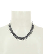 Rhodium-Plated Alloy Elegant Silver Choker Necklace - The Pari | Grocsy