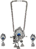 Rhodium-Plated Alloy Krishna Silver Necklace - The Pari | Grocsy