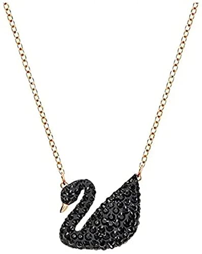 Rhodium-Plated Alloy Rhinestones Studded Duck Necklace - The Pari | Grocsy
