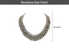 Rhodium-Plated Alloy Silver Bead Cluster Choker Necklace - The Pari | Grocsy