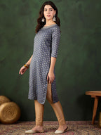 Sangria Embroidered Straight Kurta | Grocsy
