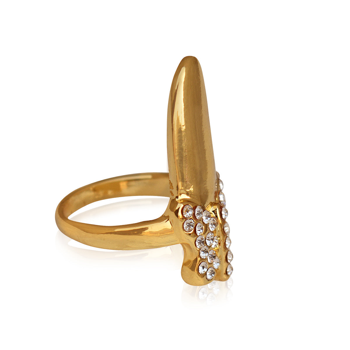 Gold-Polished Alloy Stylish Golden Nail Ring - The Pari | Grocsy