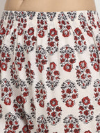 Rudra Bazaar Leaf Printed Anarkali Red Suit Set With Dupatta | Grocsy