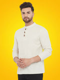 Even Apparels Men's Pure Cotton Cream Kurta | Grocsy