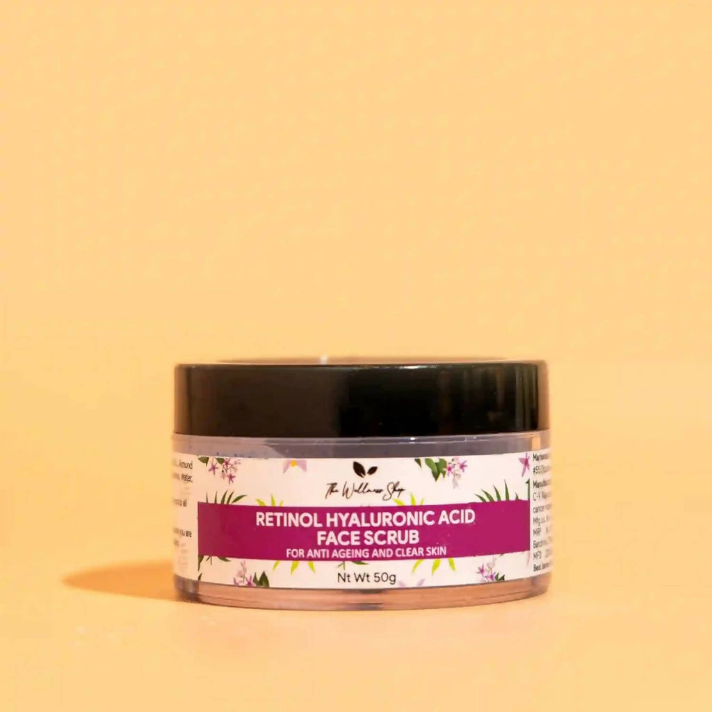 The Wellness Shop Retinol And Hyaluronic Acid Face Scrub | Grocsy