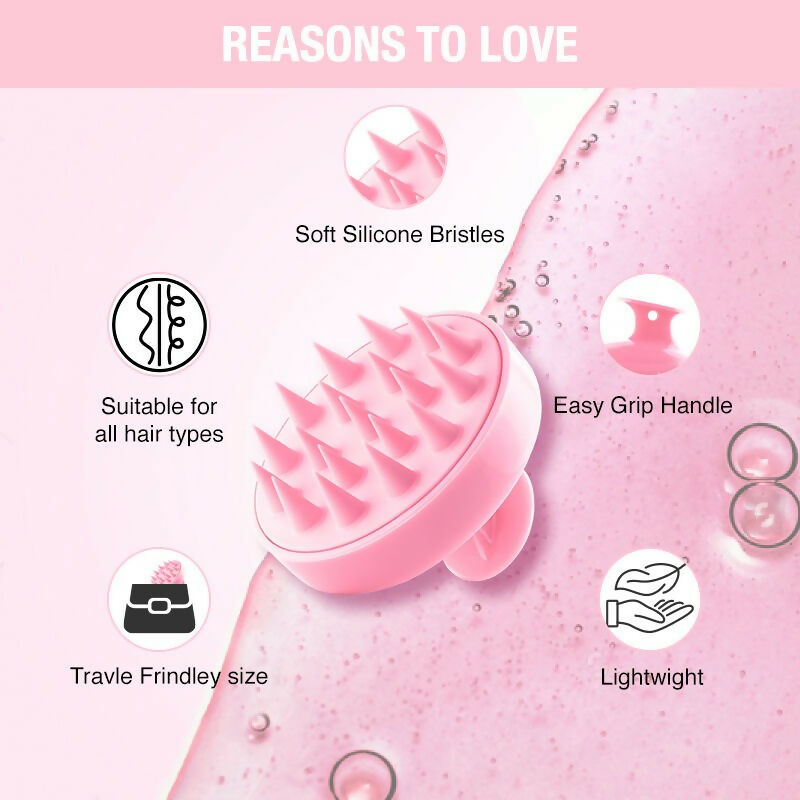 Nykaa Naturals Scalp Massager Brush For Blood Circulation & Natural Hair Growth - Pink | Grocsy