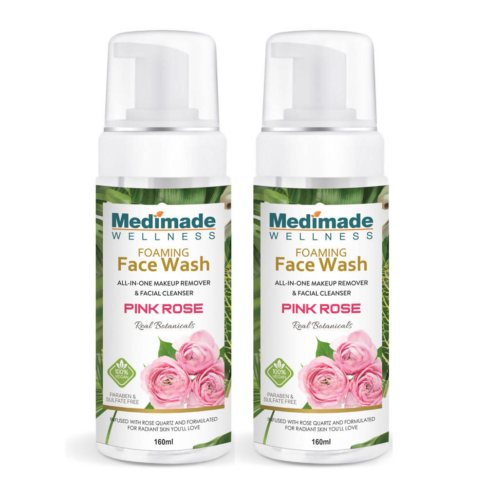 Medimade Wellness Foaming Face Wash With Pink Rose | Grocsy