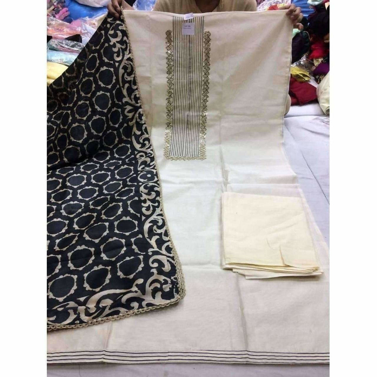 Designer Semi Stitched Dress with Gota Work | Grocsy