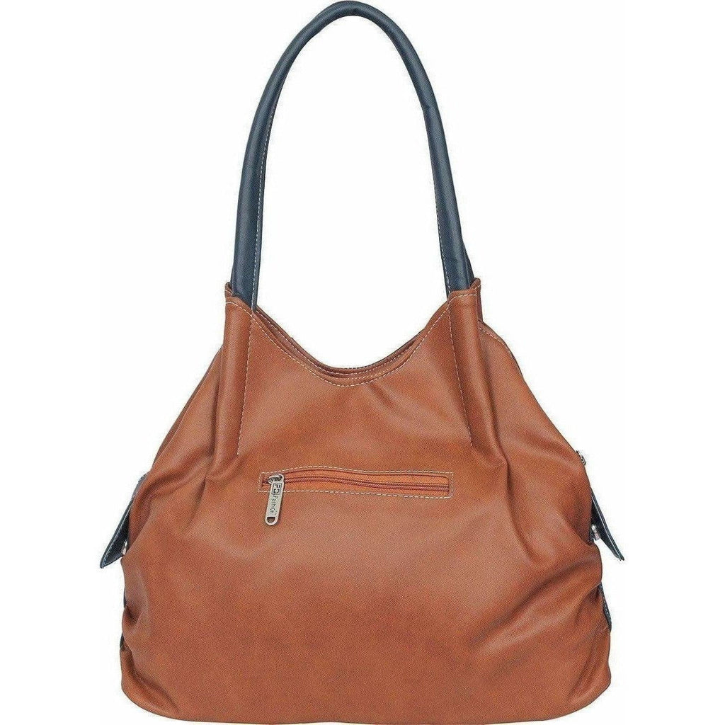 FD Fashion Shoulder Bag  (Tan, Blue) | Grocsy
