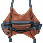 FD Fashion Shoulder Bag  (Tan, Blue) | Grocsy
