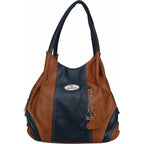 FD Fashion Shoulder Bag  (Tan, Blue) | Grocsy