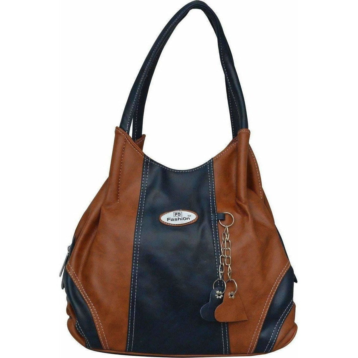 FD Fashion Shoulder Bag  (Tan, Blue) | Grocsy
