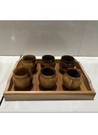 Wood estate Artistic Wooden Tea/Coffee Set-Natural Wooden Tea Drinking Cup Coffee Cup | Grocsy