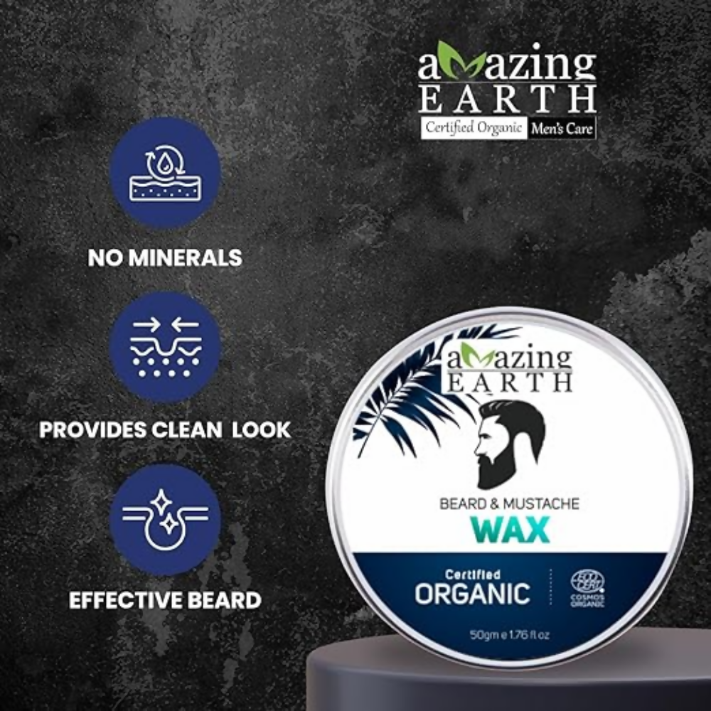 Amazing Earth Certified Organic Beard & Mustache Wax | Grocsy