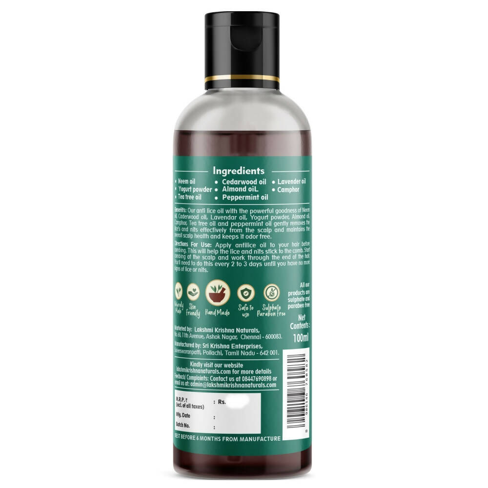 Lakshmi Krishna Naturals Anti-Lice Oil | Grocsy