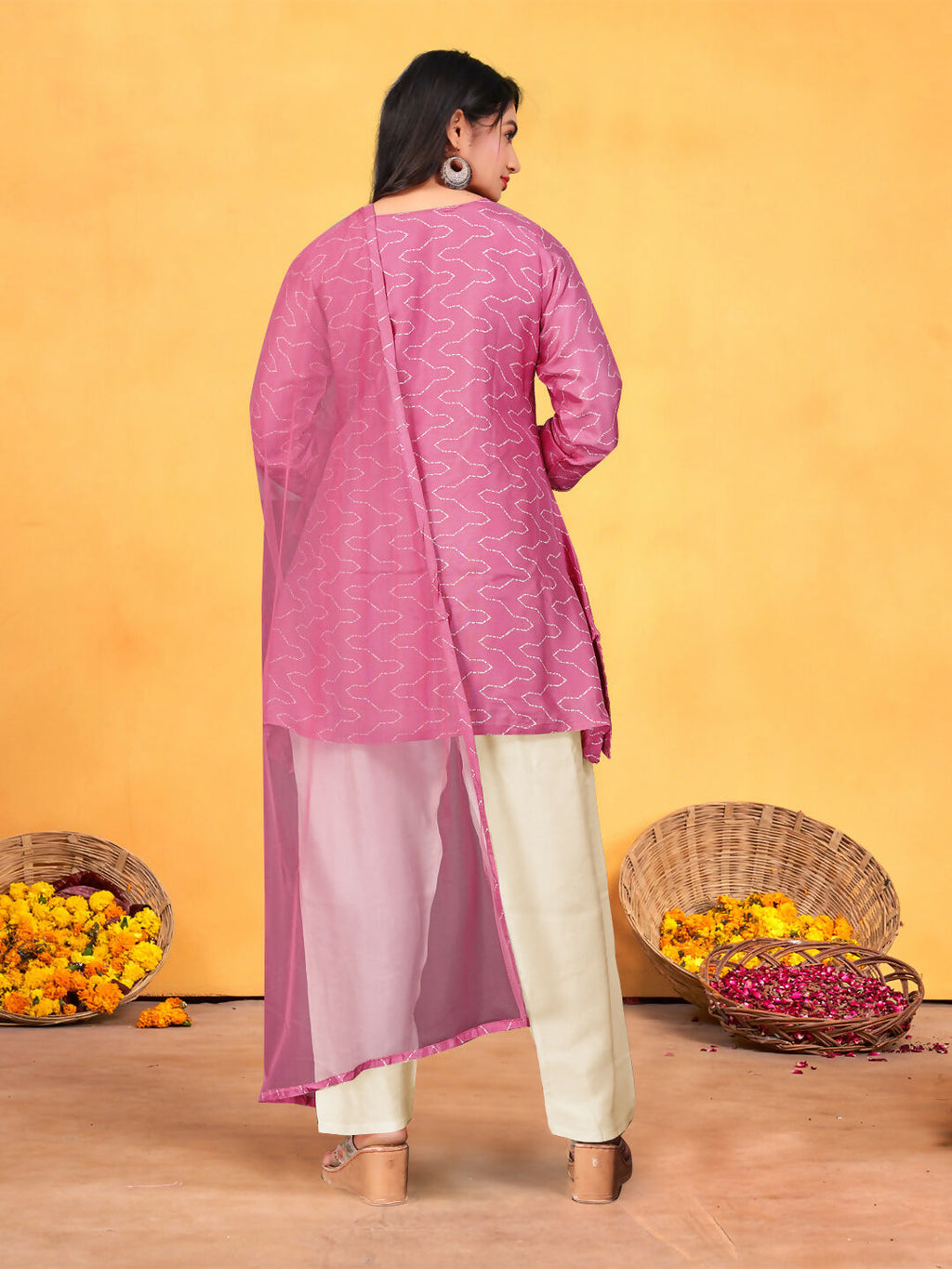 Joban Fashion Onion Cotton Premium Pure Viscose Print Dola With Handwork Kurta set | Grocsy