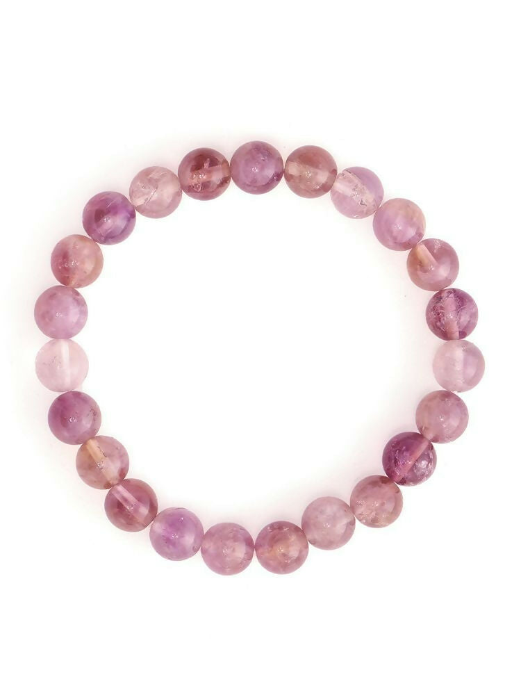 Amethyst Brown and Black Round crystal Beads Elastic Bracelet - Ruby Raang | Grocsy