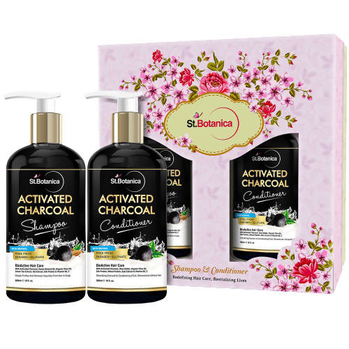 St.Botanica Activated Charcoal Shampoo And Conditioner Combo | Grocsy