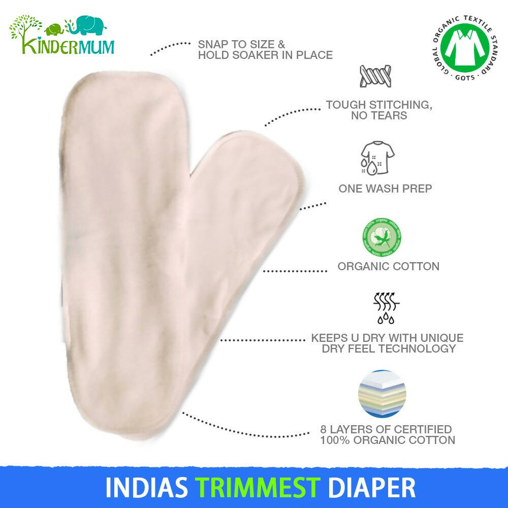 Kindermum Nano Aio Cloth Diaper With 2 Organic Cotton Inserts- Vacation For Kids | Grocsy