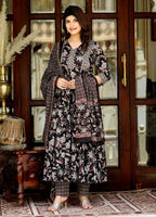Miravan Women's Embroidered Multi Colour Anarkali Kurta With Palazzo And Dupatta | Grocsy