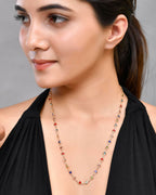 VOJ Gold-Polished Chain For Women With Multi Colour Hearts | Grocsy
