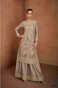 Festive Wear Ethnic Dusty Chinon Stitched Suit With Dupatta - Zeeya | Grocsy