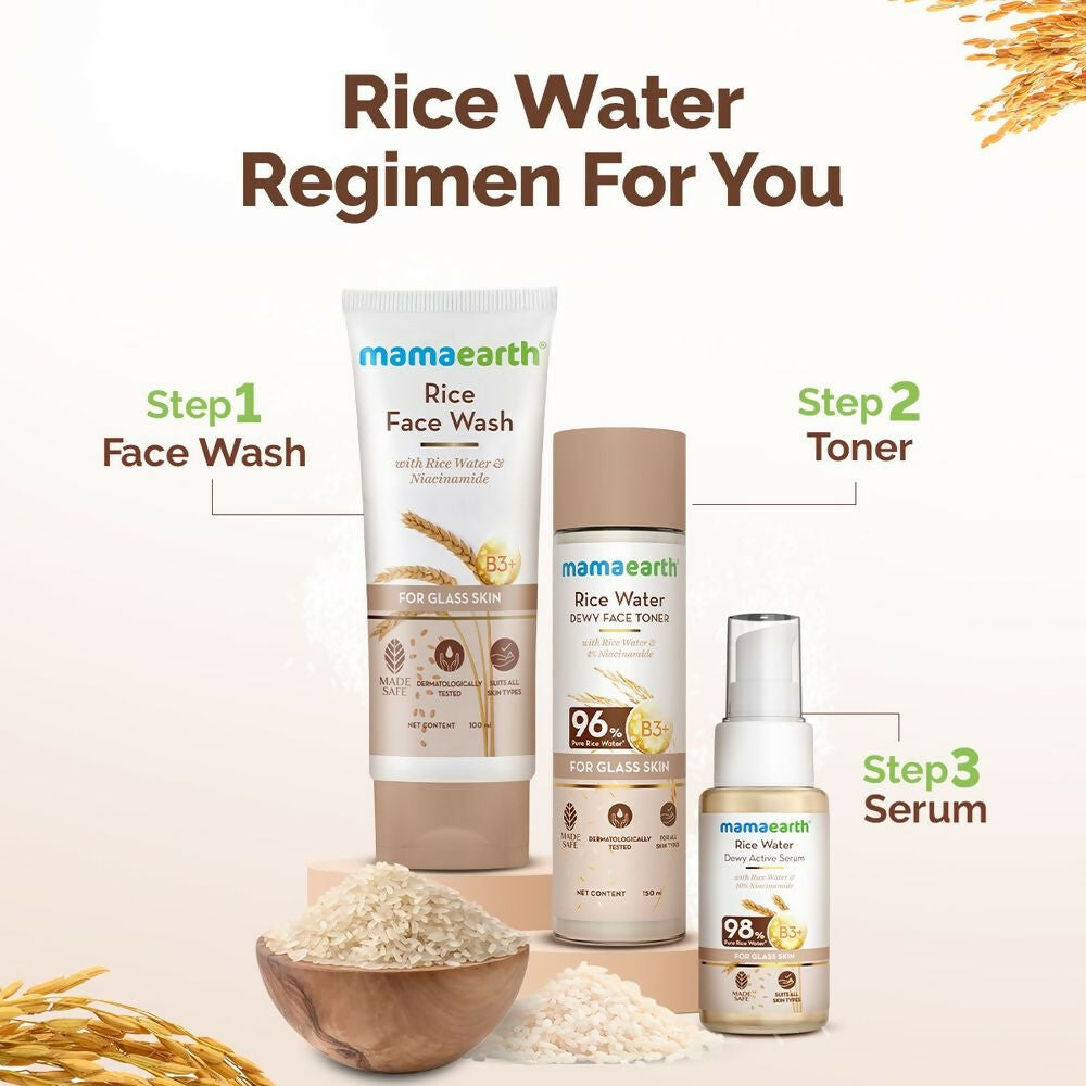 Mamaearth Rice Water Dewy Face Toner with 96% Pure Rice Water Extract & 4% Niacinamide for Glass Skin | Grocsy