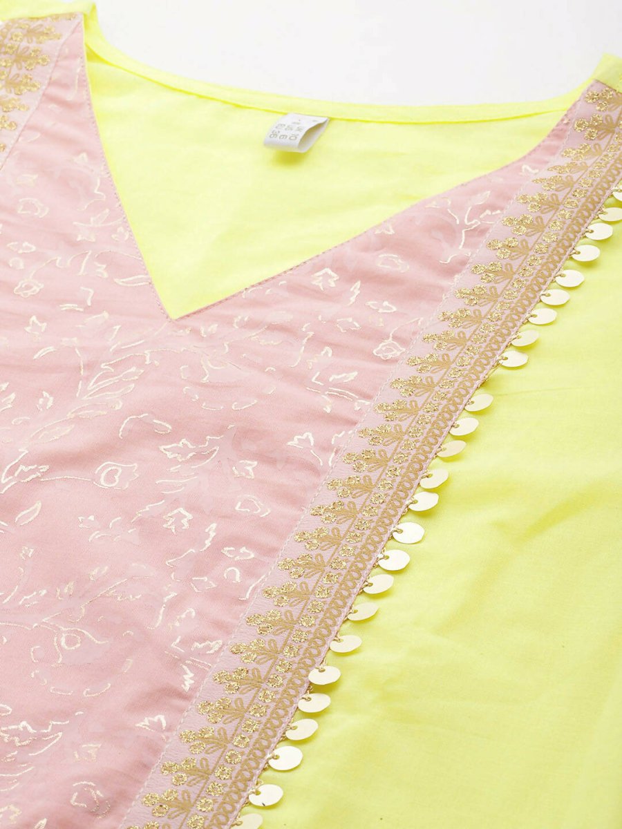 Ahalyaa Women's Traditional Wear Co-ods - Yellow | Grocsy