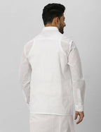 Ramraj Cotton Mens Full Sleeve Formal Poly Cotton White Shirt | Grocsy