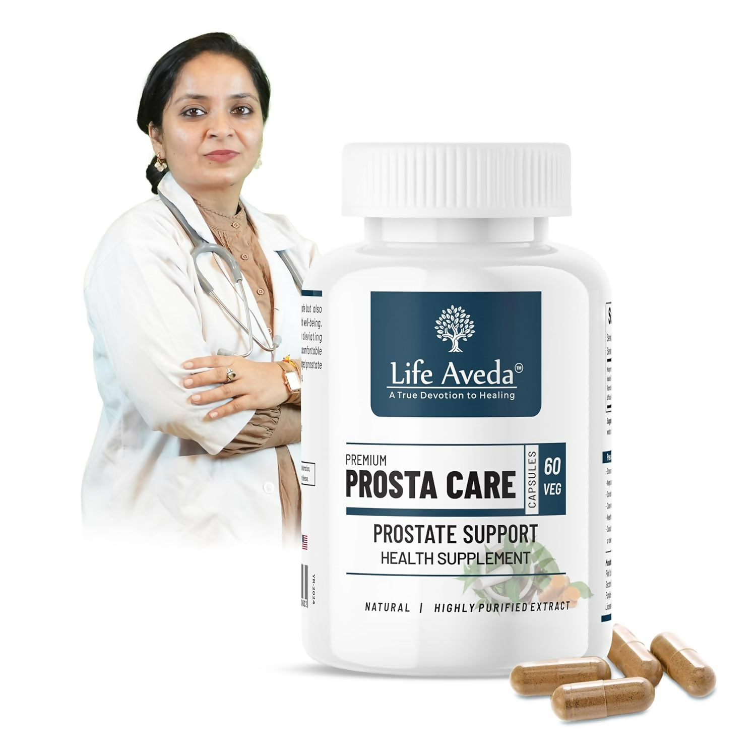 Life Aveda 100% Natural Ayurvedic Premium Prosta Care Capsule For Men's | Grocsy