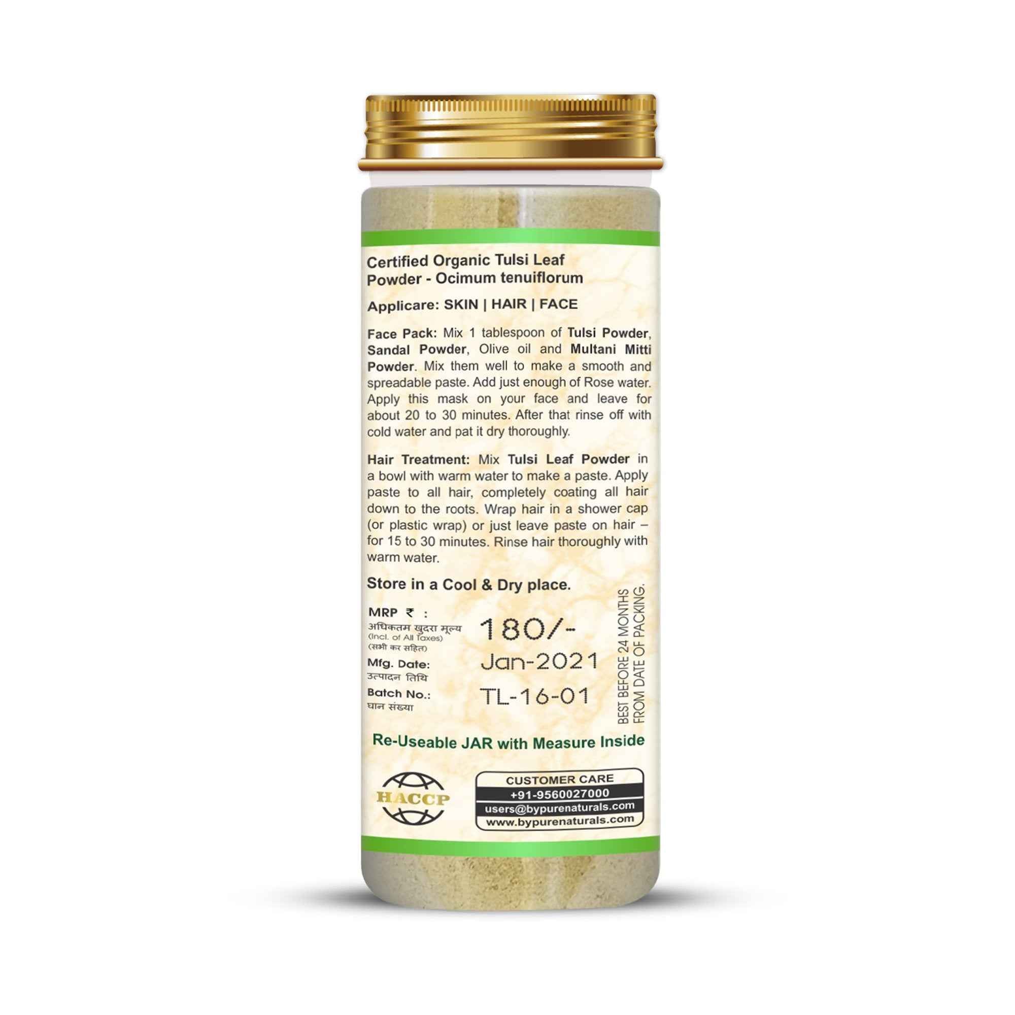 byPureNaturals Organic Tulsi Powder | Grocsy