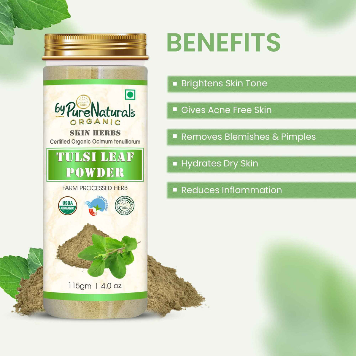 byPureNaturals Organic Tulsi Powder | Grocsy