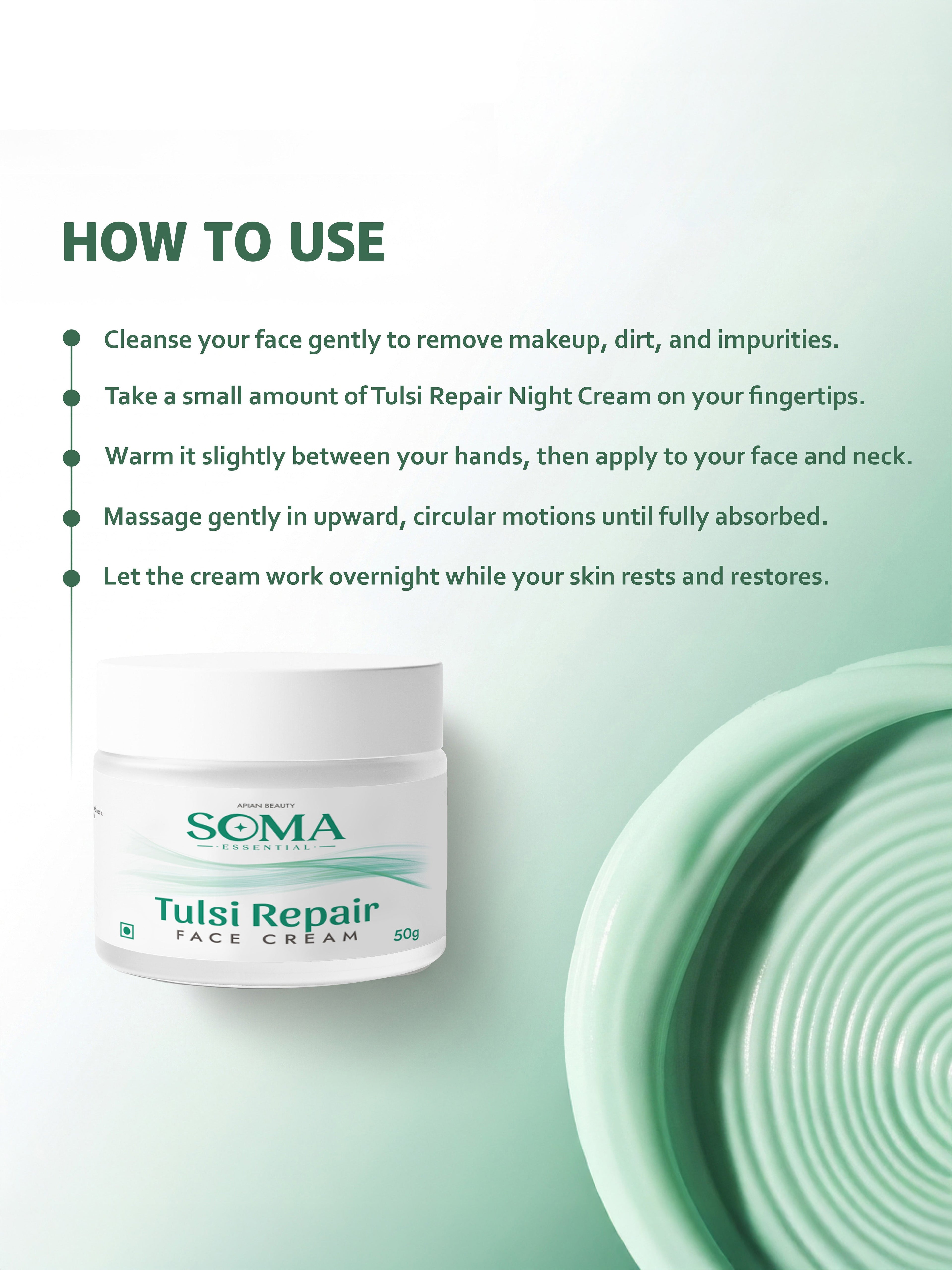 Soma Essential 5% Tulsi Repair Night Cream With Beeswax | Grocsy