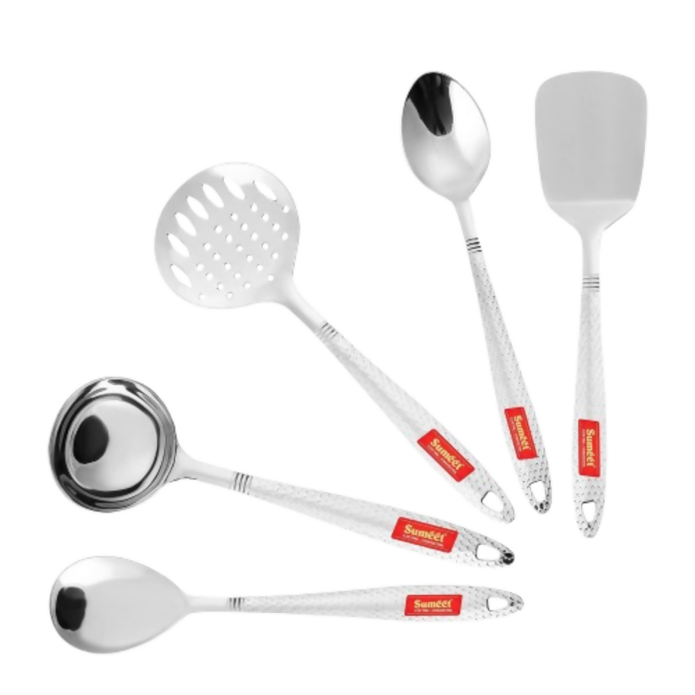 Sumeet Stainless Steel Big Serving and Cooking Spoon Set | Grocsy