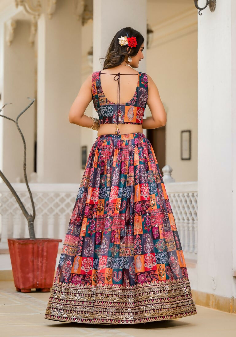 Wedding Partywear Colour Full Slim Georgette Lehengha Choli With Dupata - Agnidhara | Grocsy