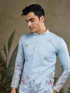 Vastranavya Sky Blue Exclusive Festival Wear Viscose Silk Thread & Sequence Embroidered Work Kurta | Grocsy