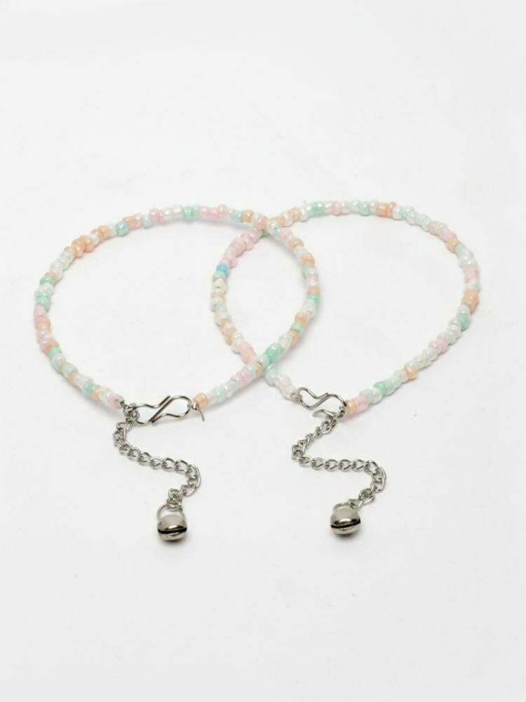 NVR Women Multicolour Artificial Beads Anklet | Grocsy
