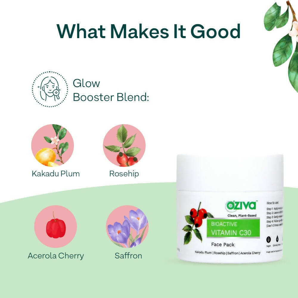 OZiva Bioactive Vitamin C30 Face Pack | Grocsy