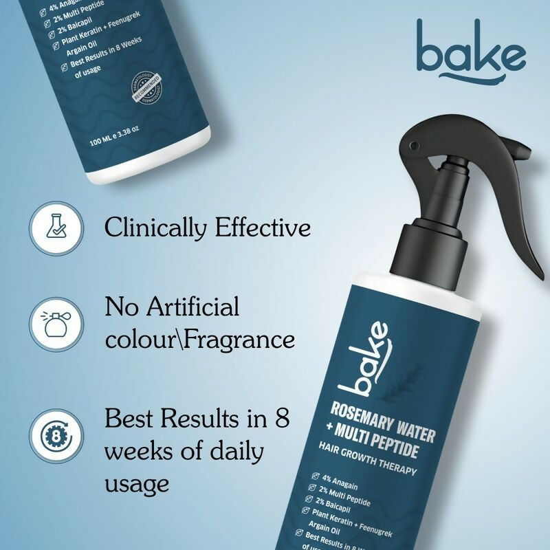 Bake Rosemary Water Hair Growth Spray With 4% Anagain, 2% Baicapil, Plant Keratin | Grocsy