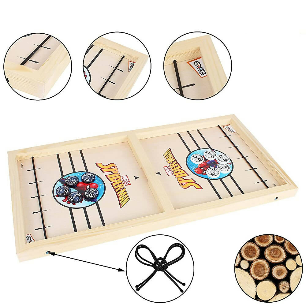 Skoodle Marvel Spider-Man Sling Puck Game, Super Fast Portable Table Board Game for Kids and Adults | Grocsy