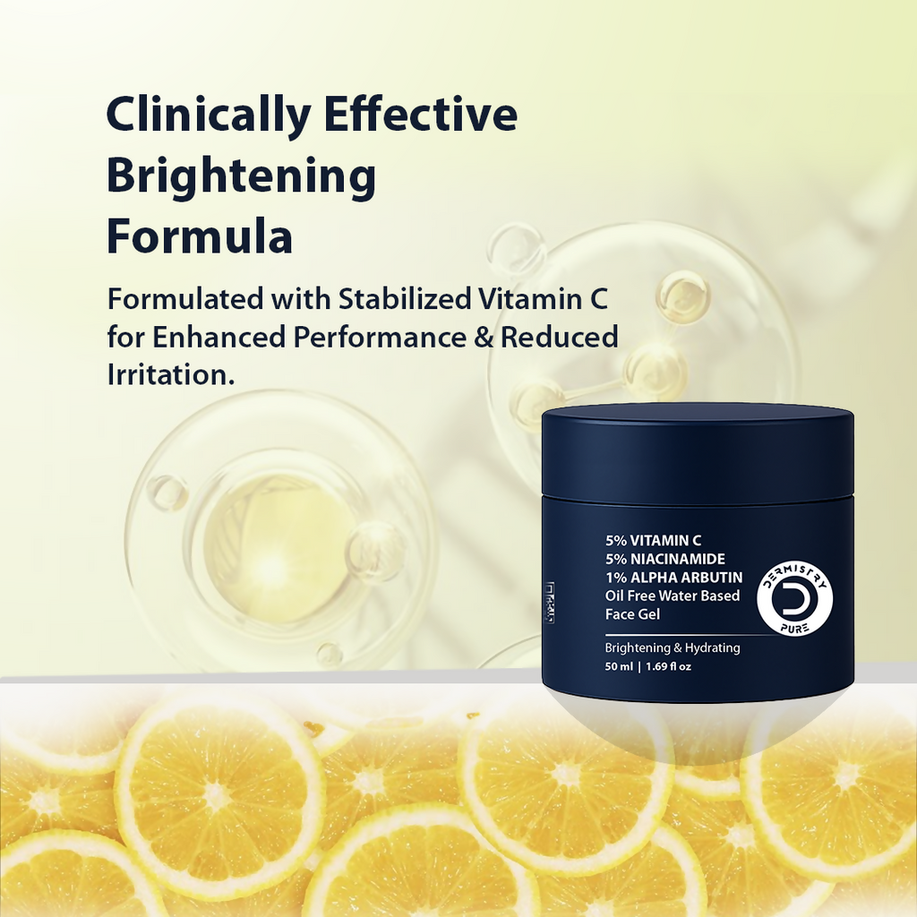 Dermistry Vitamin C Niacinamide Alpha Arbutin Oil Free Water Based Remove Tanning D Tan Detan Skin Dark Spots Removal Face Gel | Grocsy