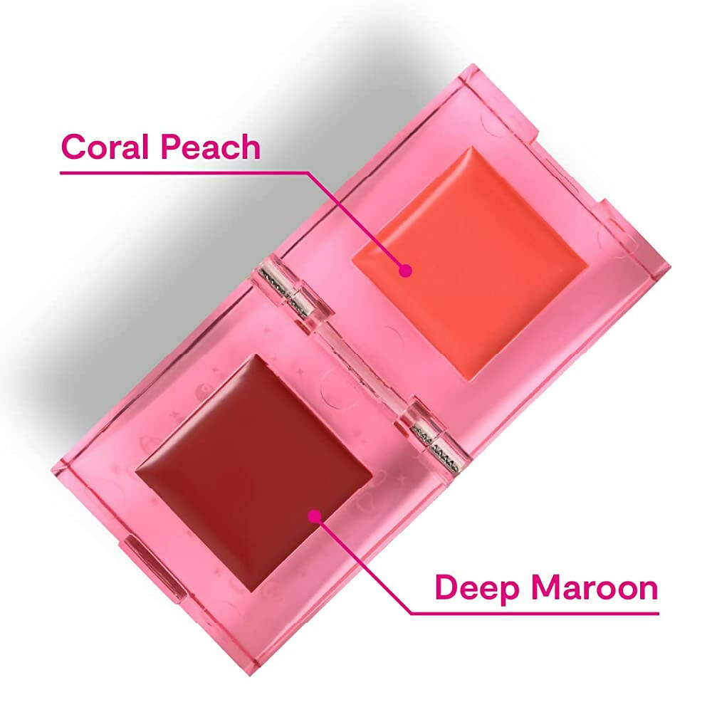 Gush Beauty Play Tint & Lip Stains - 2 in 1 Lip and Cheek Tint - Coarl Peach & Deep Maroon | Grocsy