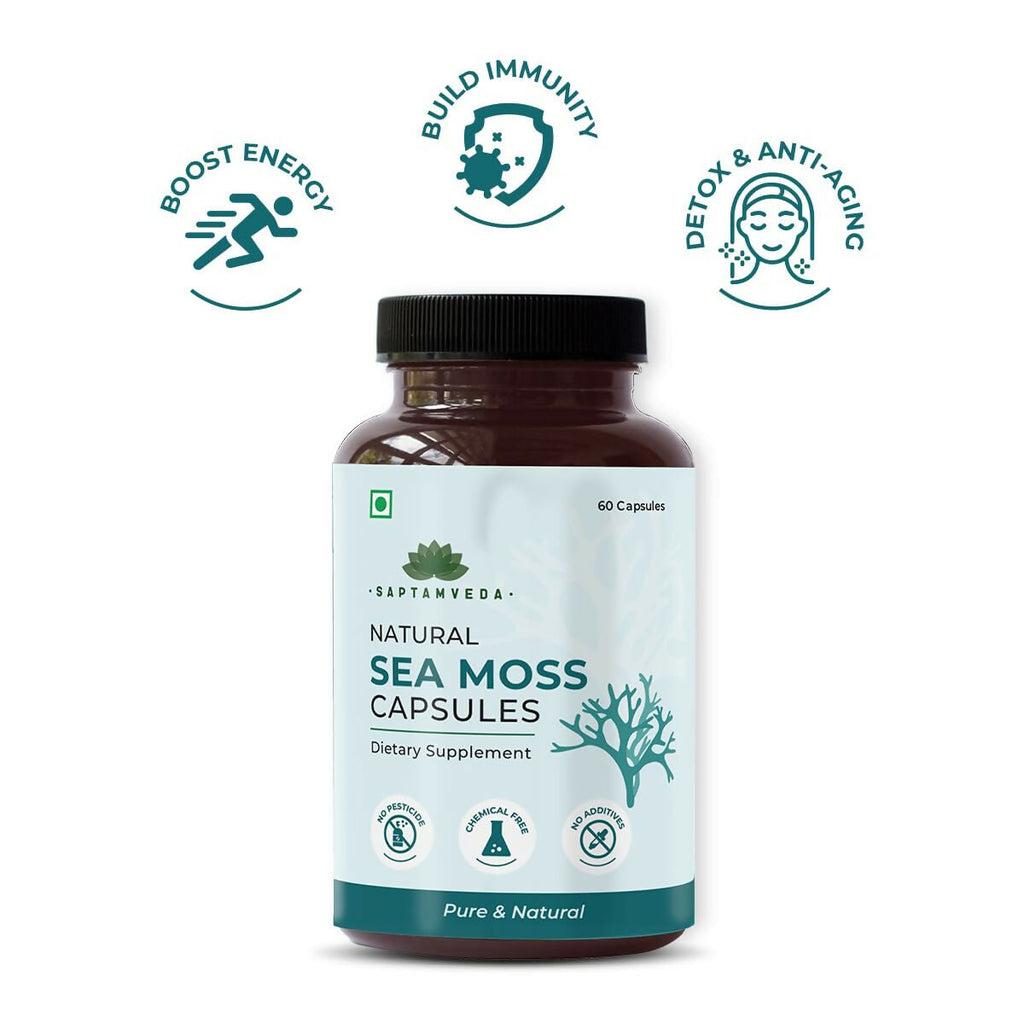 Saptamveda Irish Sea Moss 500mg Capsules | Grocsy