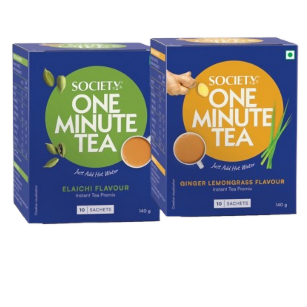 Society OMT Elaichi & OMT Ginger Lemongrass Flavour Tea Premix Combo | Grocsy