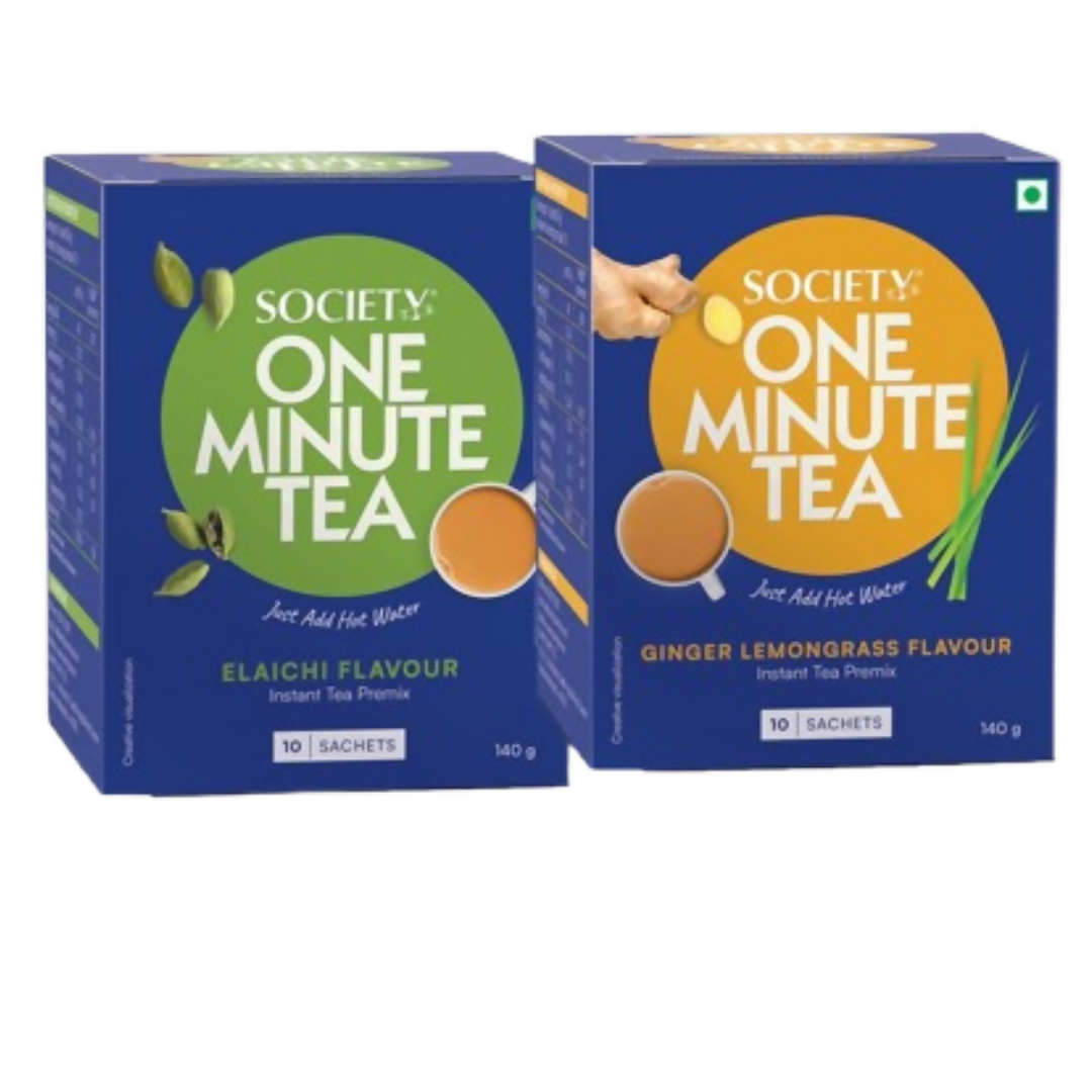 Society OMT Elaichi & OMT Ginger Lemongrass Flavour Tea Premix Combo | Grocsy